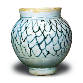 染付 網目文 小壺