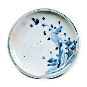 染付 梅鶯文 皿