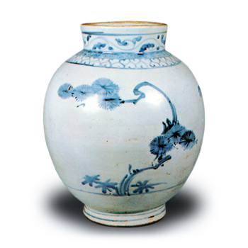 染付 松竹文 壺