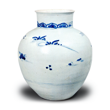 染付 山水文 壺