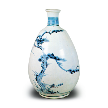 染付 松梅文 大徳利