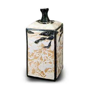 染付 龍虎浮文 角徳利