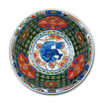 色絵 獅子文 鉢