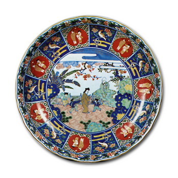 色絵 人物文 大皿