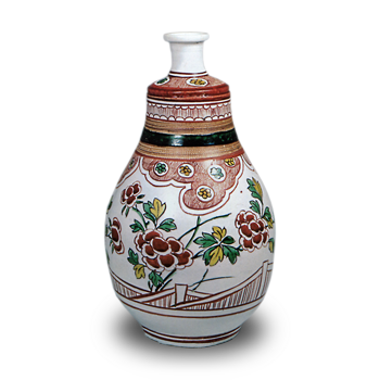 色絵 牡丹文 徳利