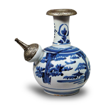 染付 山水文 水注