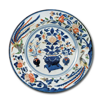 色絵 牡丹盛花文 大皿