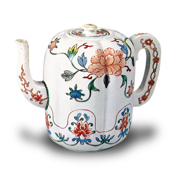 色絵 牡丹唐草文 瓜形 水注