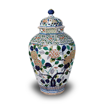 色絵 紫陽花文 八角 大壺