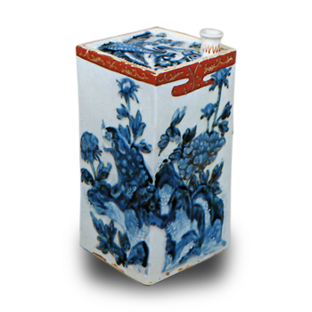 色絵 獅子牡丹文 角徳利