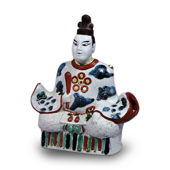 色絵 天神 置物