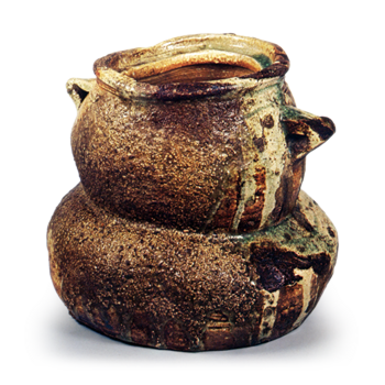 伊賀耳付瓢形水指