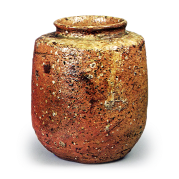 信楽肩面茶入 銘金剛