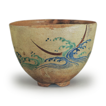 仁清 波に三日月茶碗