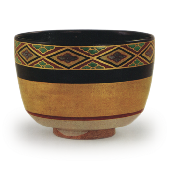 仁清 金銀花菱茶碗