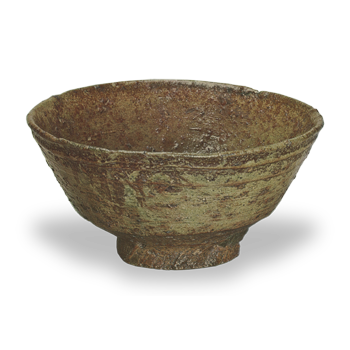 釘彫伊羅保茶碗 銘 両彦