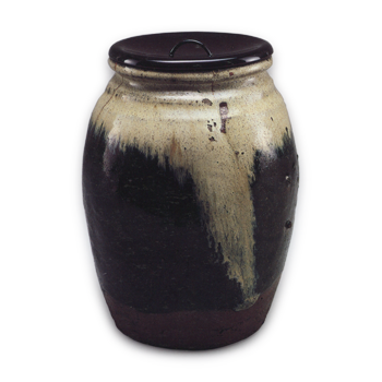 叩き朝鮮唐津水指 銘「櫓瀑」