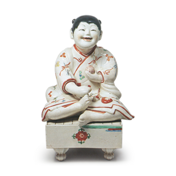 色絵 碁盤 童子