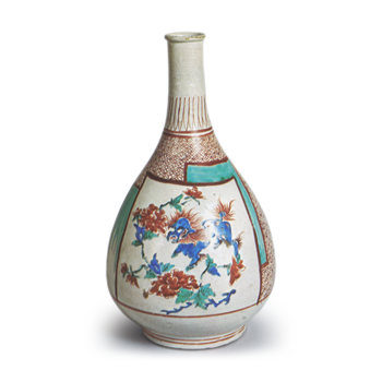 色絵 獅子牡丹文 徳利