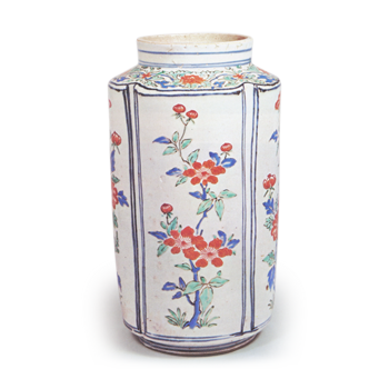 色絵 花卉文 壺