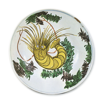 色絵 海老藻文 大皿