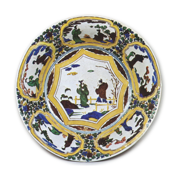 色絵 唐人物文 大鉢