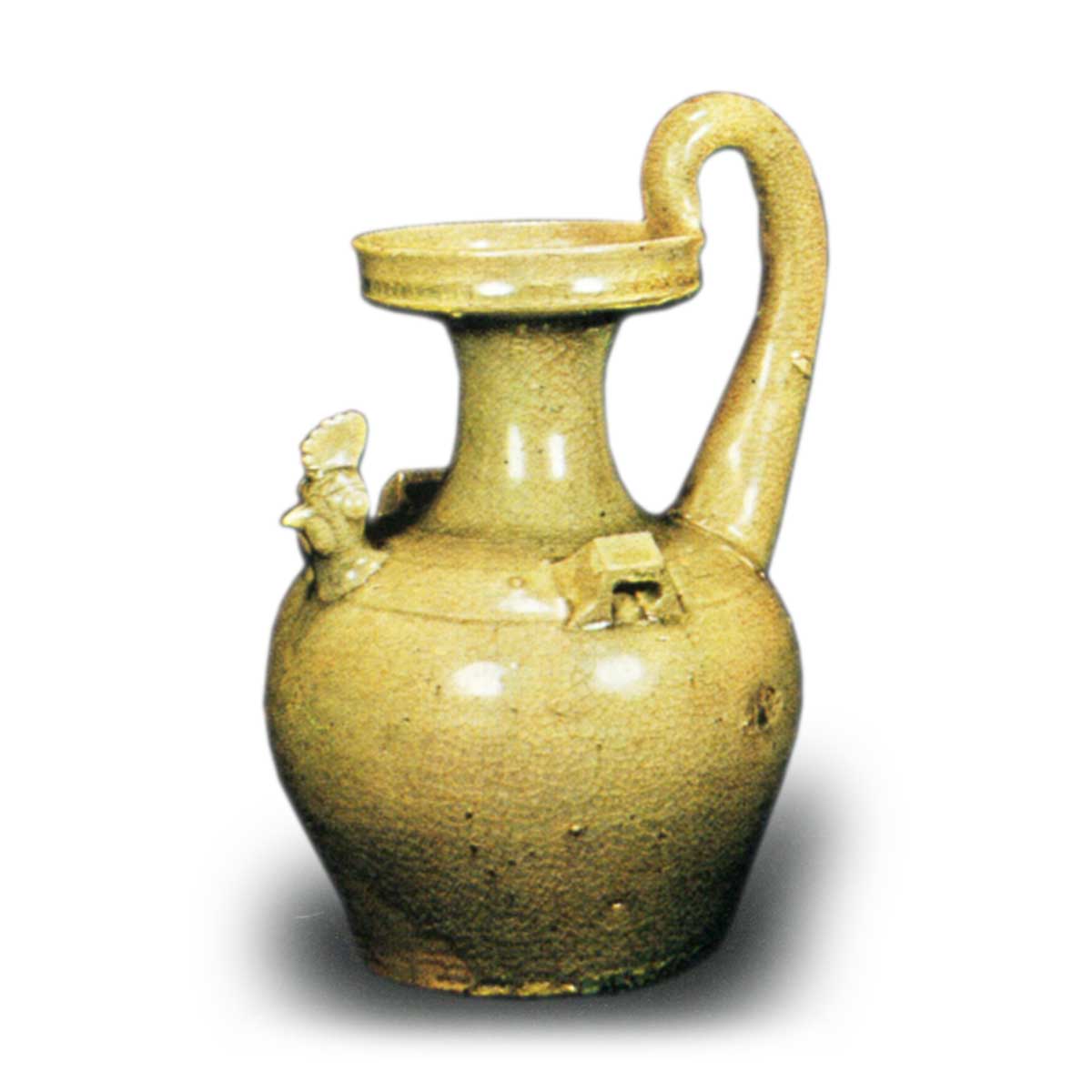 宋代越窯の茶叶の末の釉薬双耳透かし三足の燻製炉から古い模造品が出土