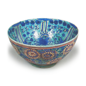 色絵 龍濤 菊文 鉢