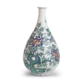 色絵 牡丹文 大徳利