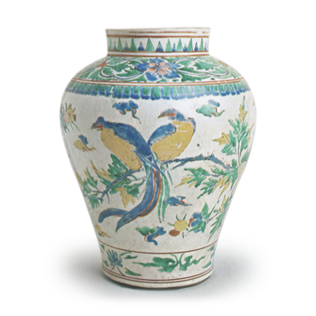 色絵 花鳥文 壺