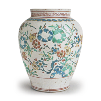 色絵 梅文 壺