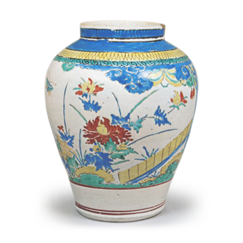 色絵 牡丹文 壺