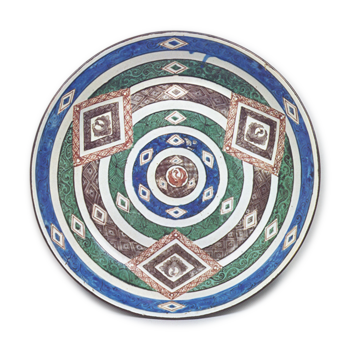 色絵 幾何学文 大皿