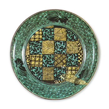 色絵 石畳文 大皿