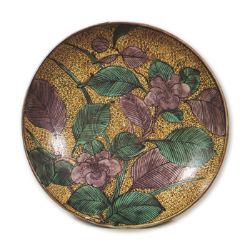 色絵 椿文 大皿