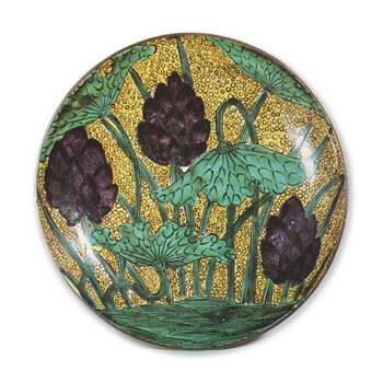 色絵 蓮池文 大皿