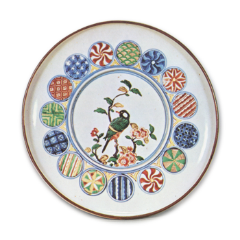 色絵 椿 鳥丸文 台鉢