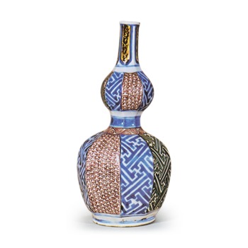 色絵 紗綾形文 瓢形 徳利