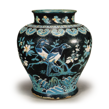 2714 中国骨董　花鳥文　壷　時代物 2714 中国骨董花鳥文壷時代物