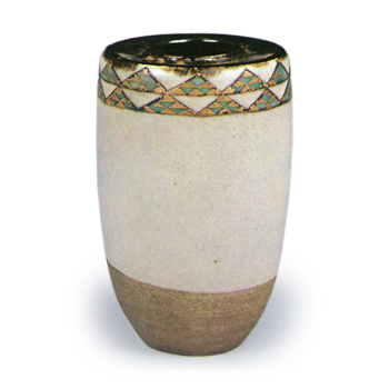 色絵鱗波文肩衝茶入