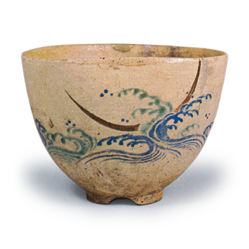 色絵波三日月文茶碗