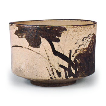 銹絵染付芙蓉図茶碗