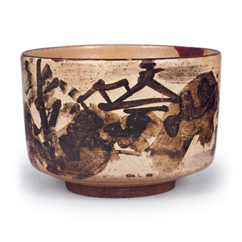 銹絵幽居図茶碗