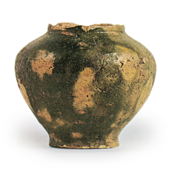 二彩 小壺・同底裏