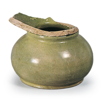 緑釉 唾壺