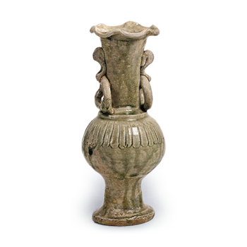 瀬戸 灰釉印花文花瓶