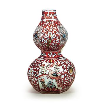 古赤絵六角瓢花入