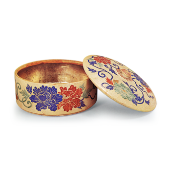 色絵牡丹唐草文蓋物