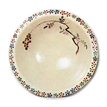 色絵南天文向付