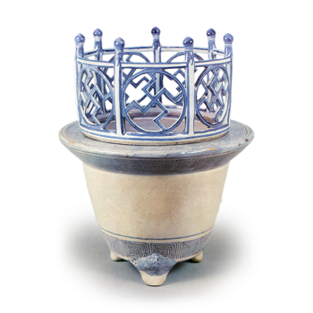 染付高欄付植木鉢